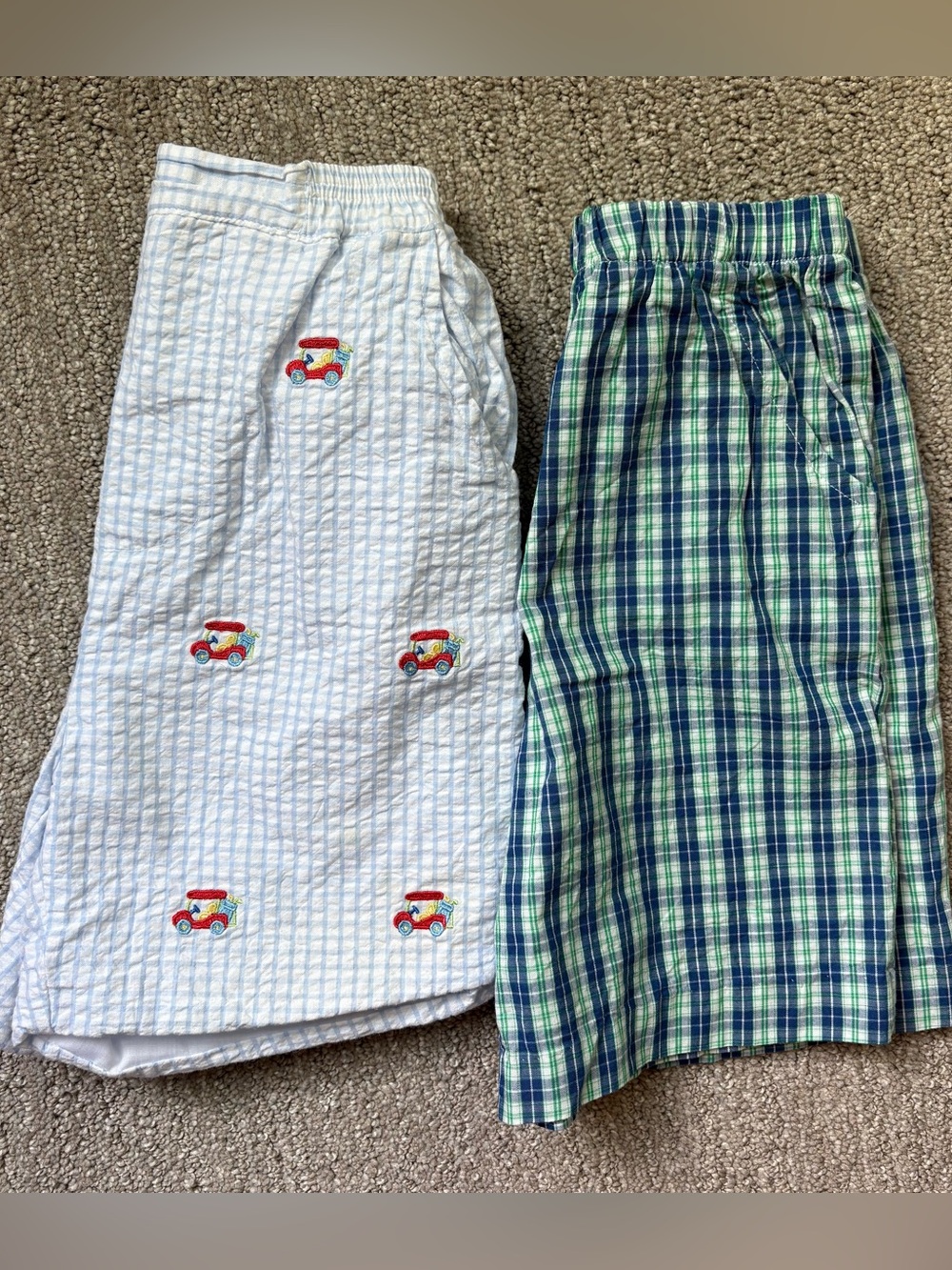 Elastic Waist Bailey Boys Plaid and Anavini Golf Cart Embroidered Shorts sz 5